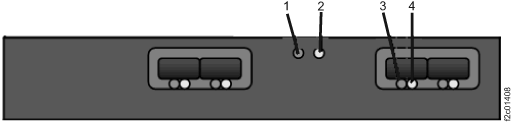 Fibre channel interface card (FCIC) LEDs